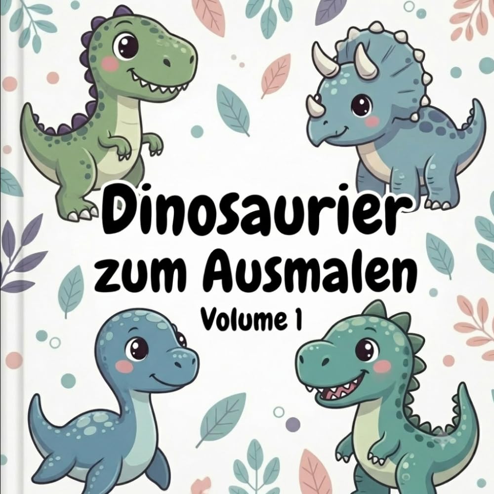 Dinosaurier Malbuch - Band 1: Ausmalbuch für Kinder mit süßen Dinosauriern
