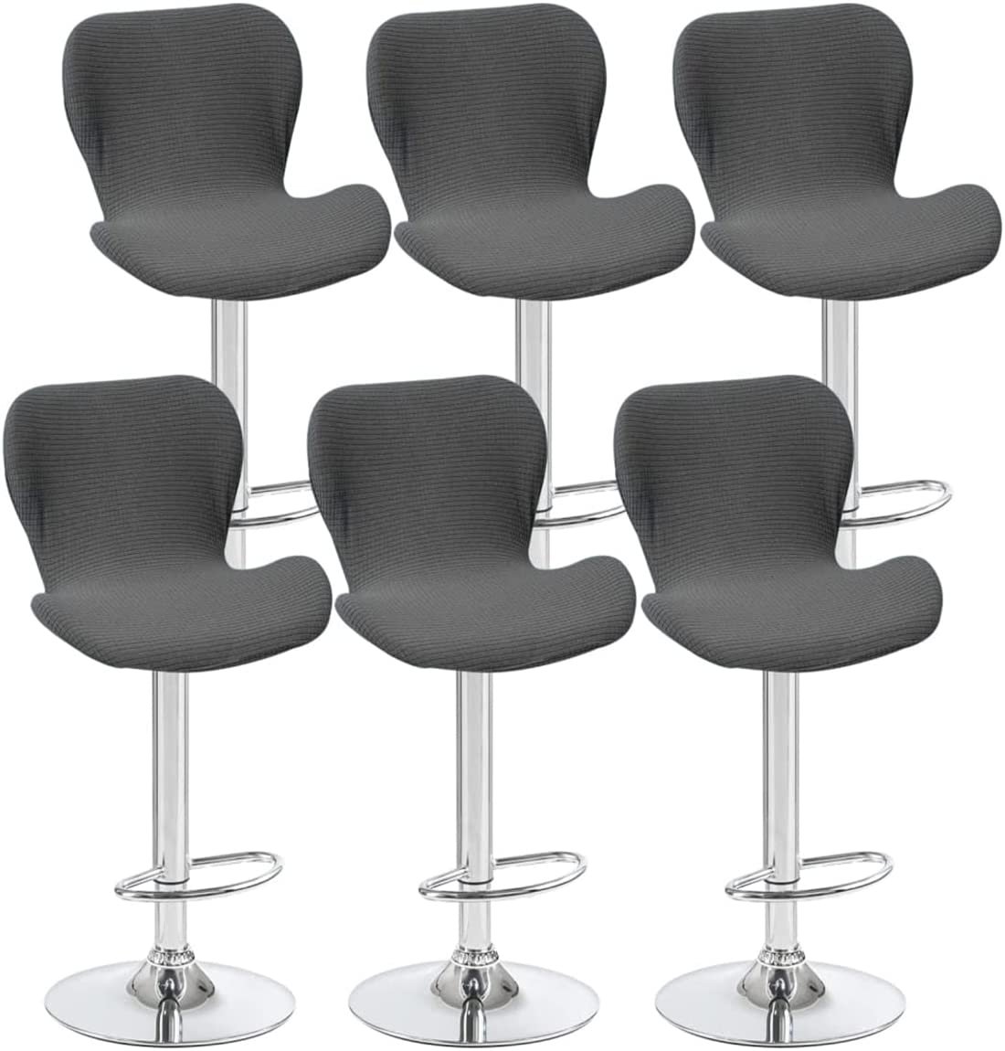 Housse de tabouret de bar extensible et incurvée lot de 6 protections de chaise de cuisine