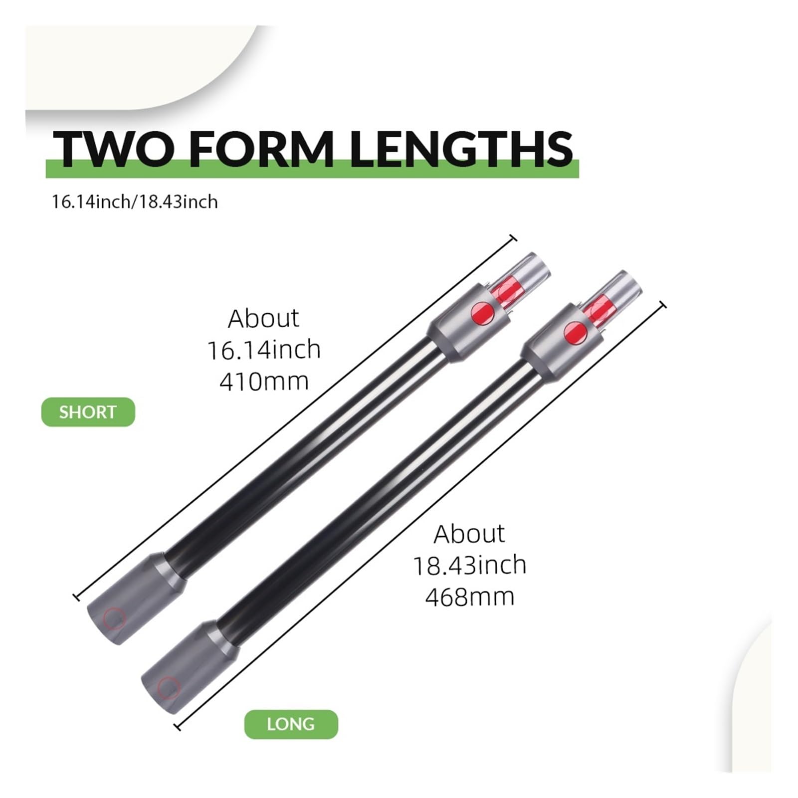 Asta Di Prolunga, Compatibile Con Dyson, Compatibile Con Omni-Glide, Tubo Di Prolunga Micro, Tubo For Aspirapolvere, Tubo For Tubo, Parti Di Ricambio(Long 18.43inch)