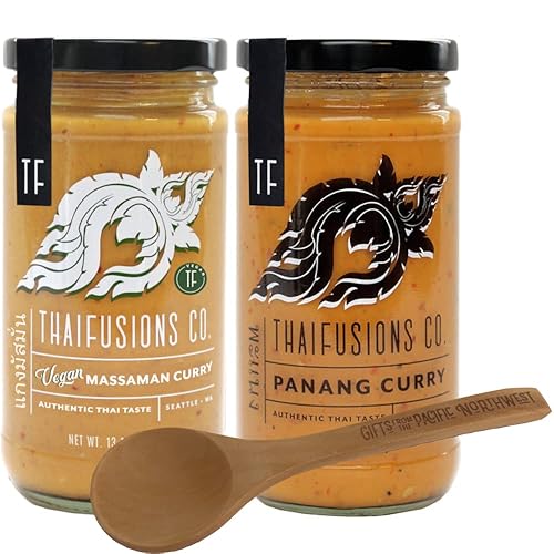 Miniatura 4 de Thaifusions - Juego de regalo de salsa de curry | Panang & Vegan Massaman Salsas con cuchara de degustación por Gifts from the Pacific Northwest