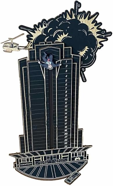 Die Hard Advent Calendar, Wooden Black Christmas Advent Calendar To Countdown 24 Days With Hans Gruber Falling Off, Christmas Table Decorations, 15×27cm