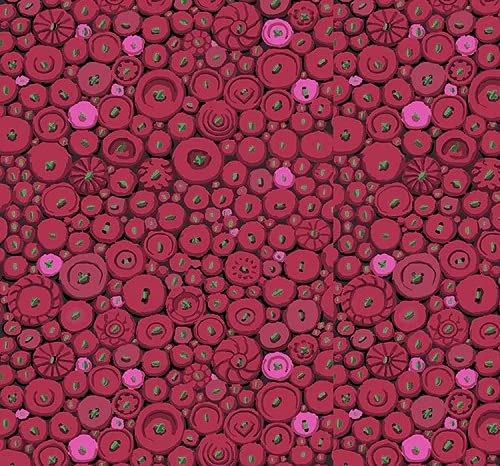 KAFFE FASSETT Fabrics - Button Mosaic Red - Kaffe Fassett - FS362 - from 0.5 Metre - by Freespirit - 100% Cotton (Button Mosaic Red FS362)