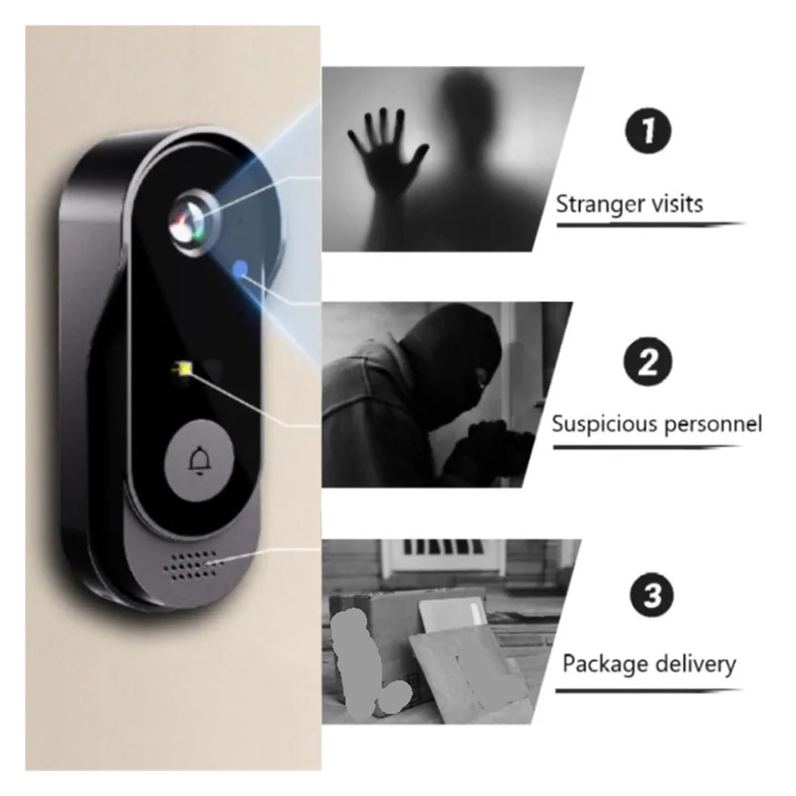 Caméra de Sonnette vidéo sans Fil WiFi Intelligente
