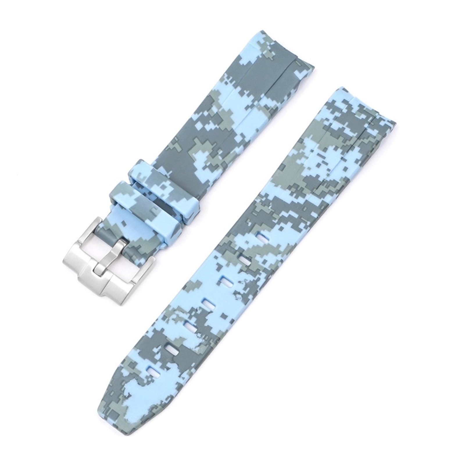 Naturalny fluor gumowy pasek do zegarka 20mm zakrzywiony koniec wymiana paska Rolex nowe paski do zegarków RPG Green Submariner Explorer 2, niebieskie, 20mm