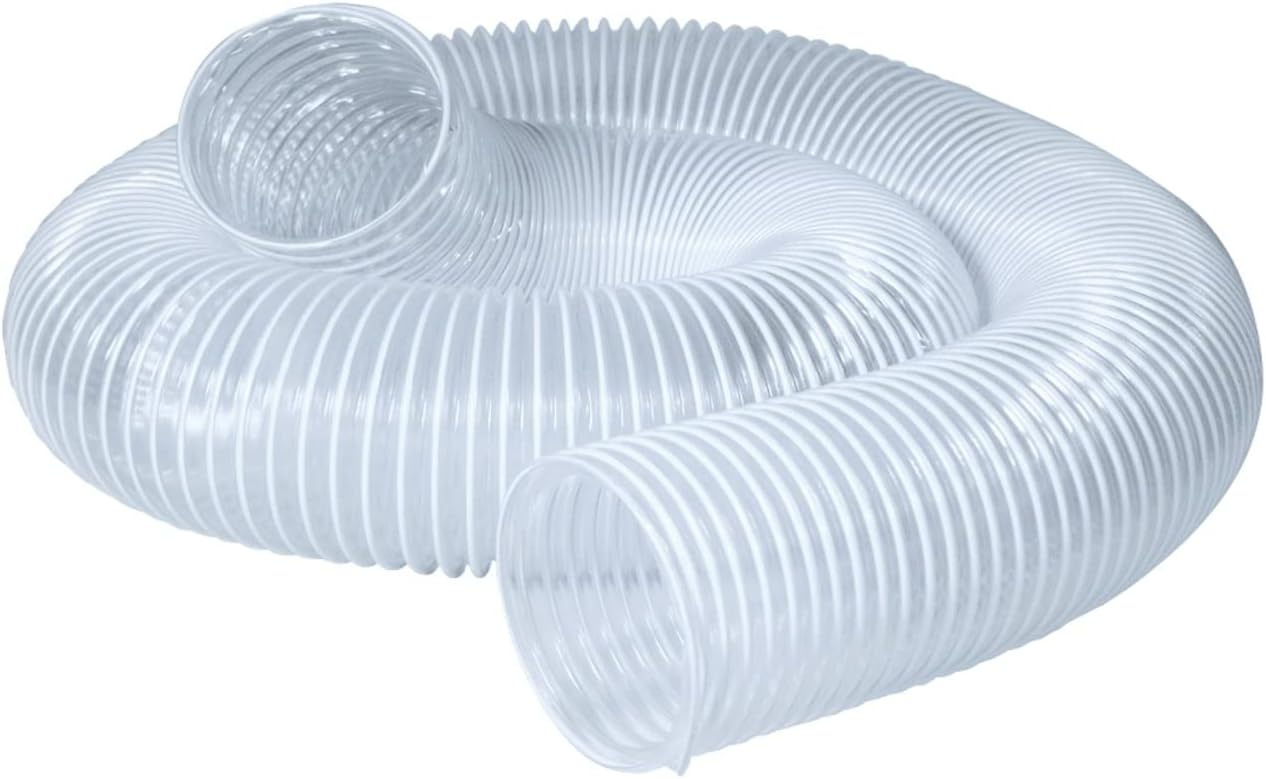 POWERTEC 2PK 2-1/2" x 10' Dust Collection Hose, Flexible PVC Dust Collector Hose for Table Saw, Band Saw, Router Table, Belt Sander, Woodworking & Garage, Wood Shop Dust Collection System (70129)