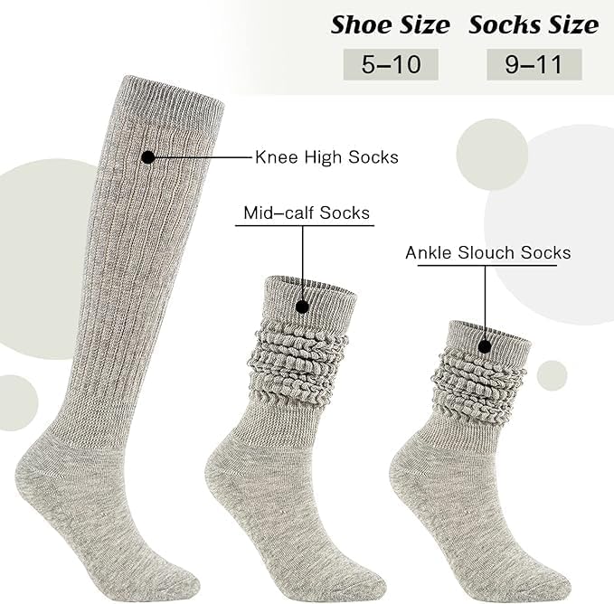 Image of American Trends Winter Knee High Slouch Socks for Women Soft Extra Long Scrunch Sock Slouch Boot Socks