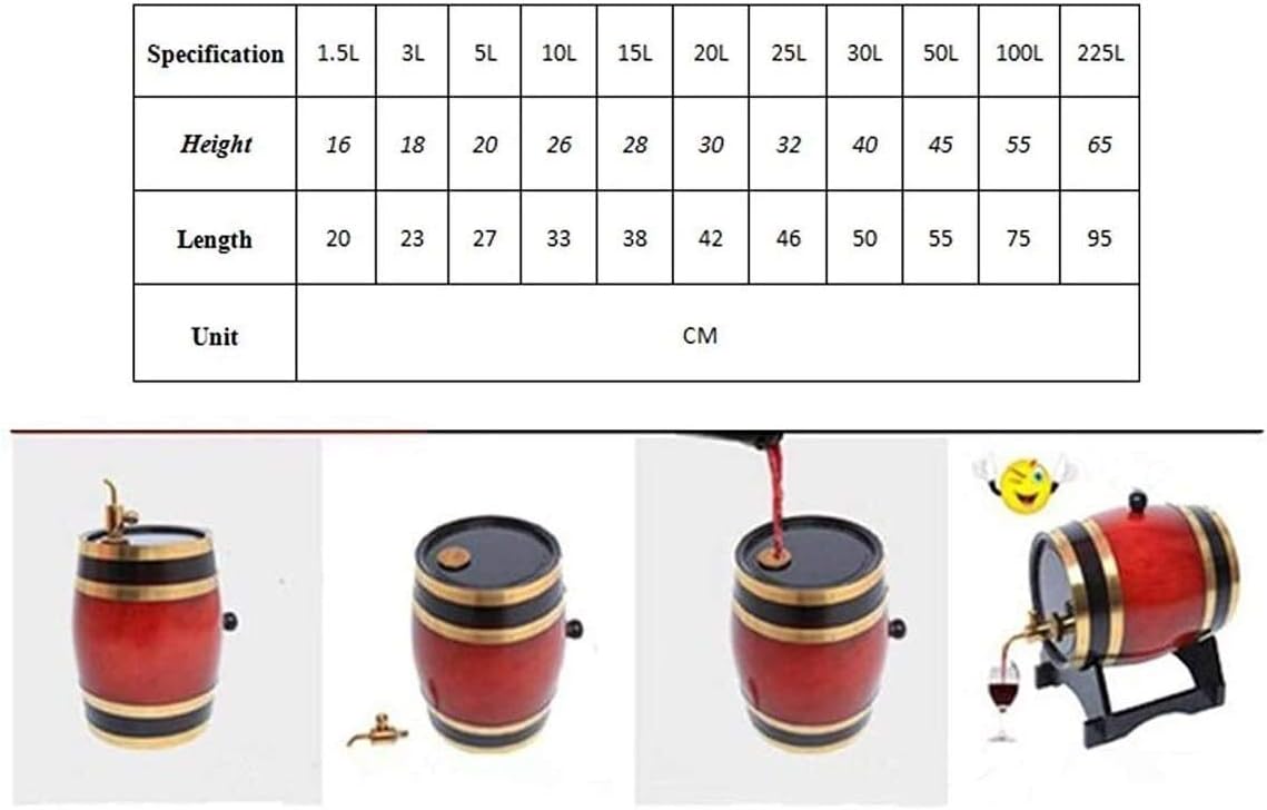 5 Litre Oak Aging Barrel Age Your Own Tequila Whiskey Rum Bourbon Barrel Bear Barreled Wine Barrel Oak Wine Barrel Wine Barrel Storage Wine (Colour: Vintage) (Chocolate)