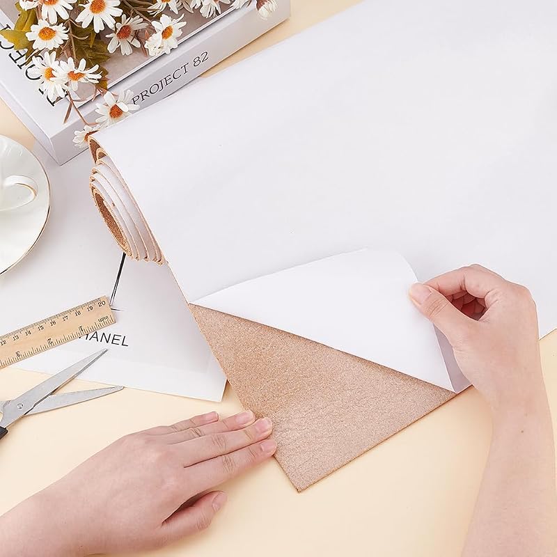 BENECREAT Öntapadós Parafa Tekercs 40x200cm - 3mm Vastag Természetes Parafatábla Irodába, Konyhába, Iskolába, Kreatív DIY Projektekhez