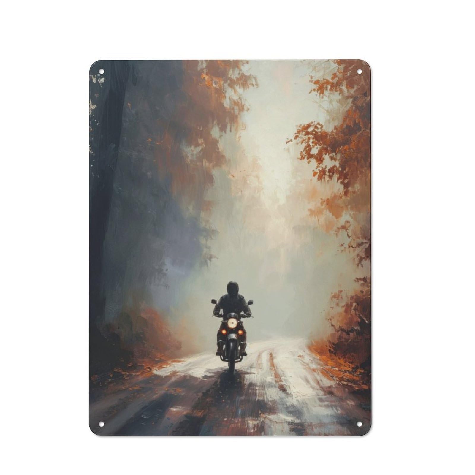 Junmoney Leafy Ride Rustic Tin Sign 40X30cm Featuring For Garage Or Workshop, For Updating Garage And Workshop After Moving