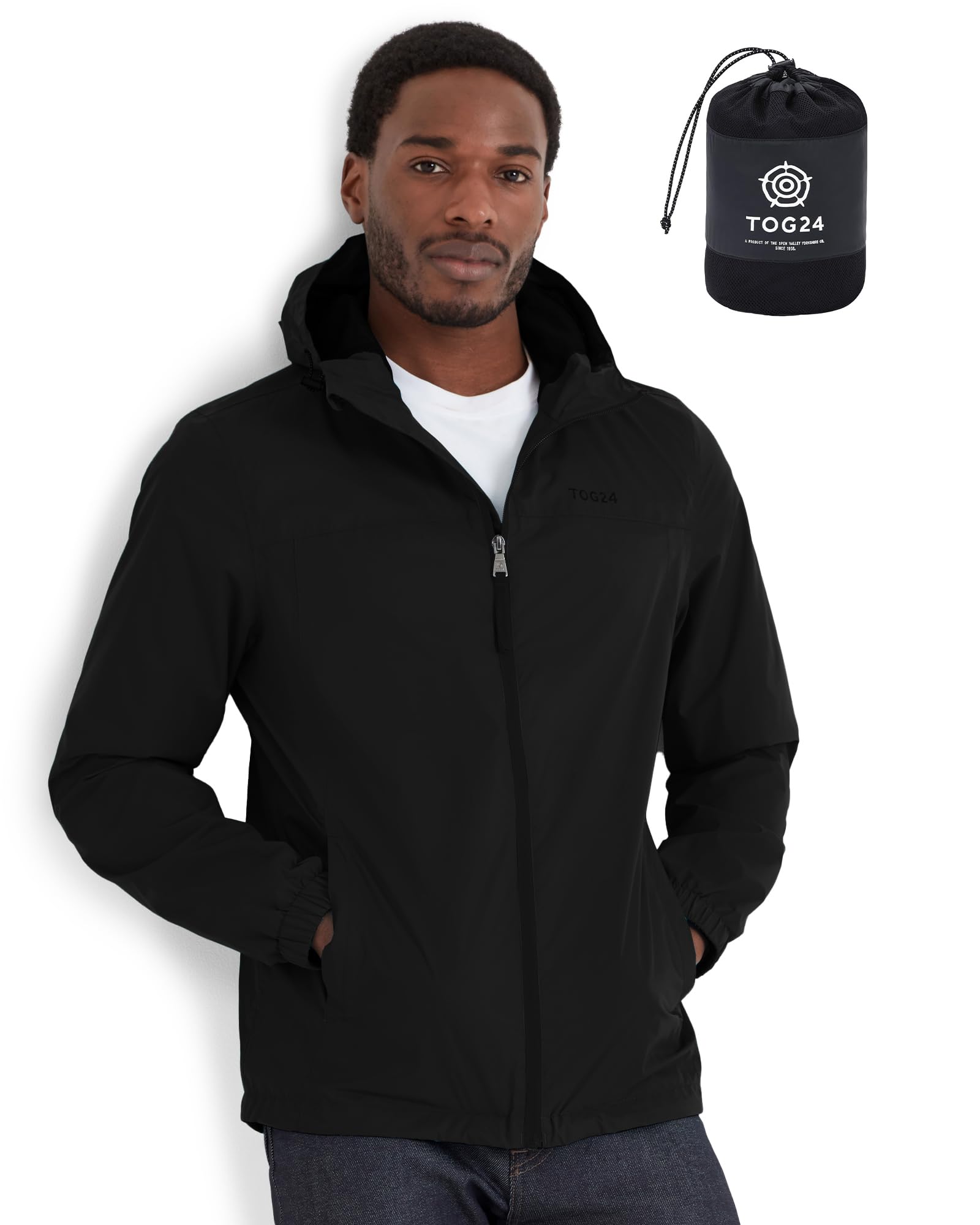 TOG24 Craven Herren Regenjacke Wasserdichte Atmungsaktiv Outdoorjacke Leichte Windjacke Faltbare Regenjacke Für Fahrrad Wandern Lauf