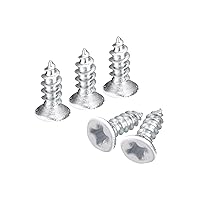 Vista 33 de uxcell Tornillos blancos ST2x4mm Tornillos autorroscantes, 100 tornillos Phillips de cabeza plana para madera para carpintería