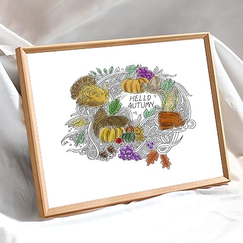 Miniatura 4 de Sello transparente para hacer tarjetas, corona de calabaza de encaje con hojas de otoño, cosecha, palabras de Acción de Gracias, sello de goma