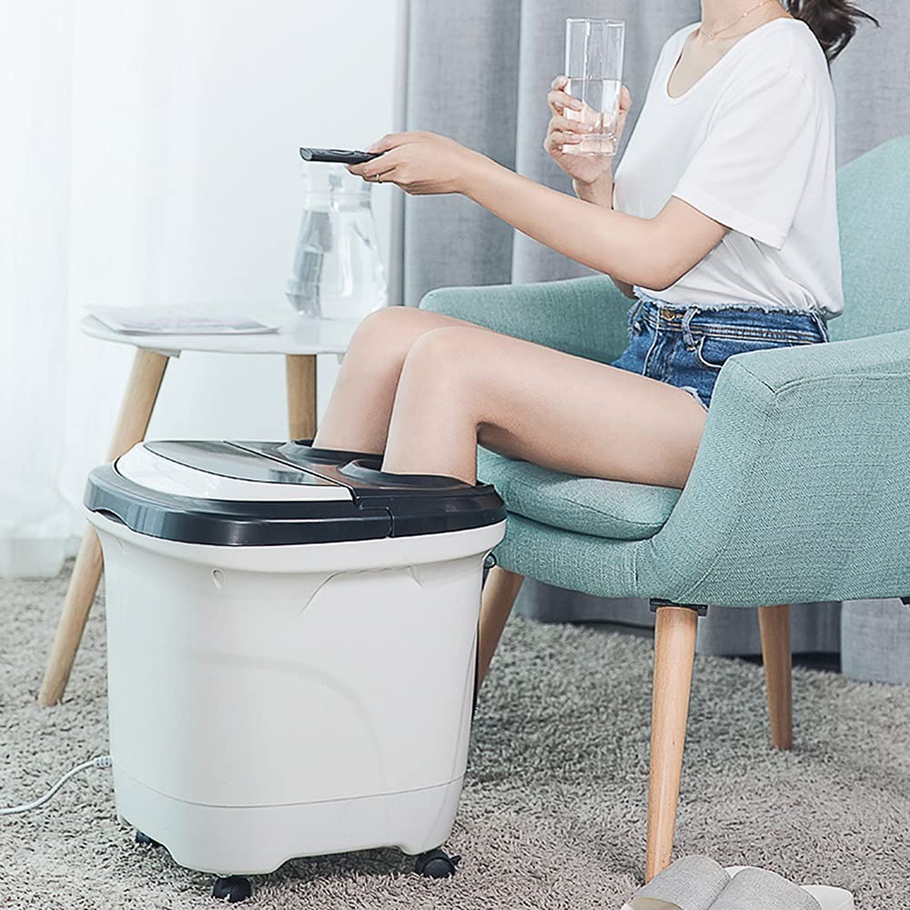 FUFU Massaggiatori Massaggiatore per Vasca idromassaggio del Piede, Rullo di acupressione elettrica, conversione di frequenza, Bolle di Ossigeno, Tempo e Temperatura Regolabili