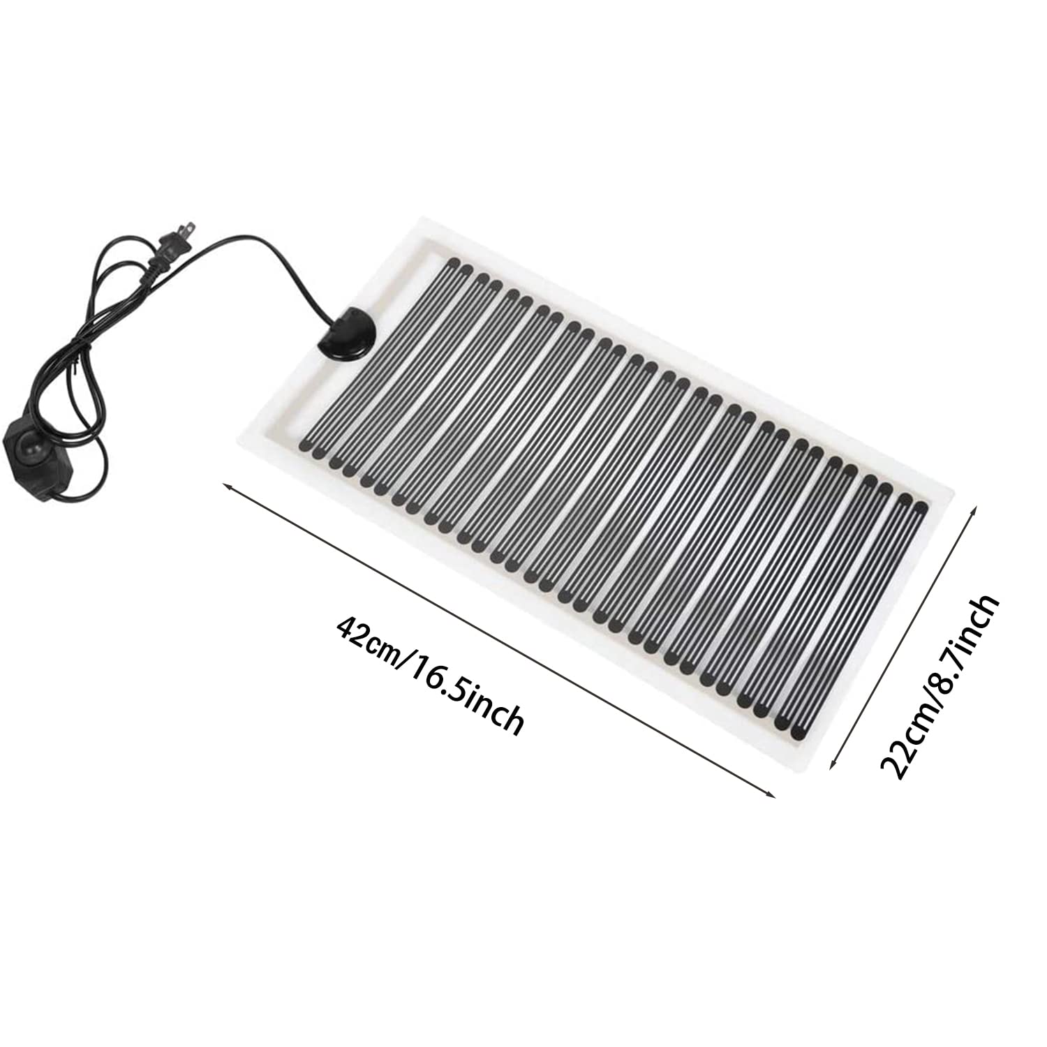 KABASI Tappetino riscaldante per rettili, 2a generazione, 25 W, 41,9 x 22,1 cm, non adesivo, con regolazione della temperatura, tappetino riscaldante impermeabile sotto il serbatoio per terrari e