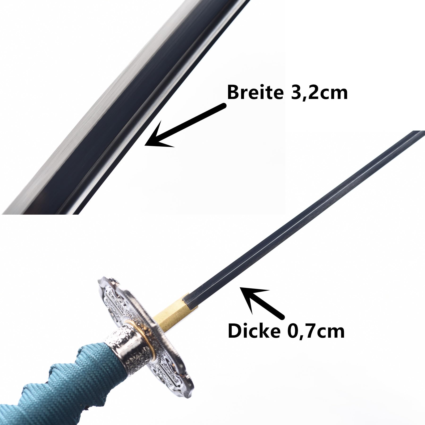 103cm Samurai-Schwert Katana/Scharf/Handgeschliffener hochmanganhaltiger Stahl/Sammelobjekt/Rollenspiel/Halloween/Kampfsportpraxis/Geschenk