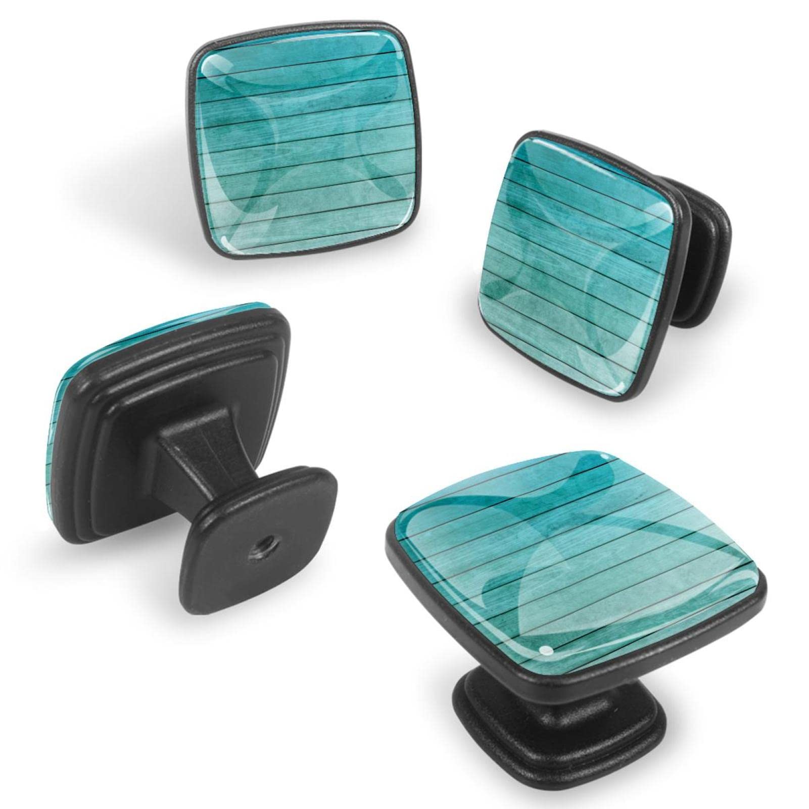 TBOUOBT Confezione da 12 pomelli per mobili, pomelli per comò, pomelli per cassetti, pomelli per mobili da cucina, pomelli per armadi e cassetti,Tavola di legno verde blu sfumato oceano