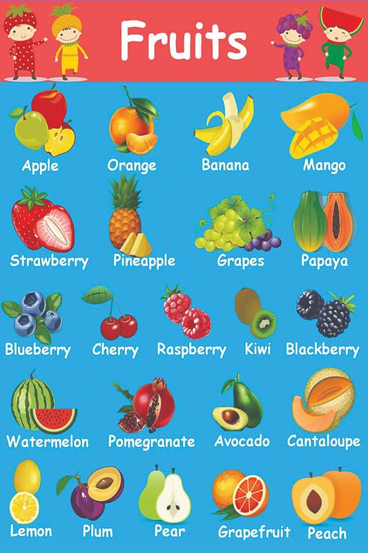 Relesh Infomedia "Fruits Name Wall Sticker Poster For Kids Learning