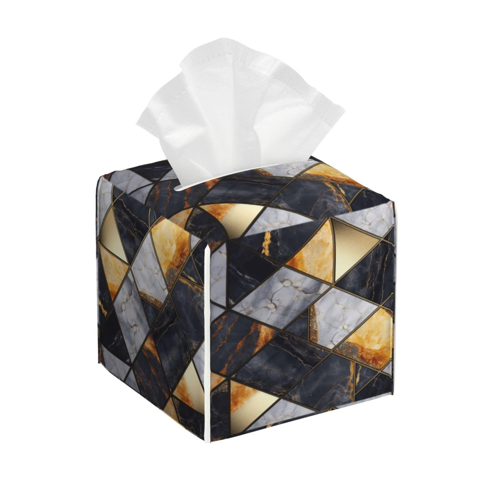 Geometric Marble Tissue Box Cover Square Cube Boxes