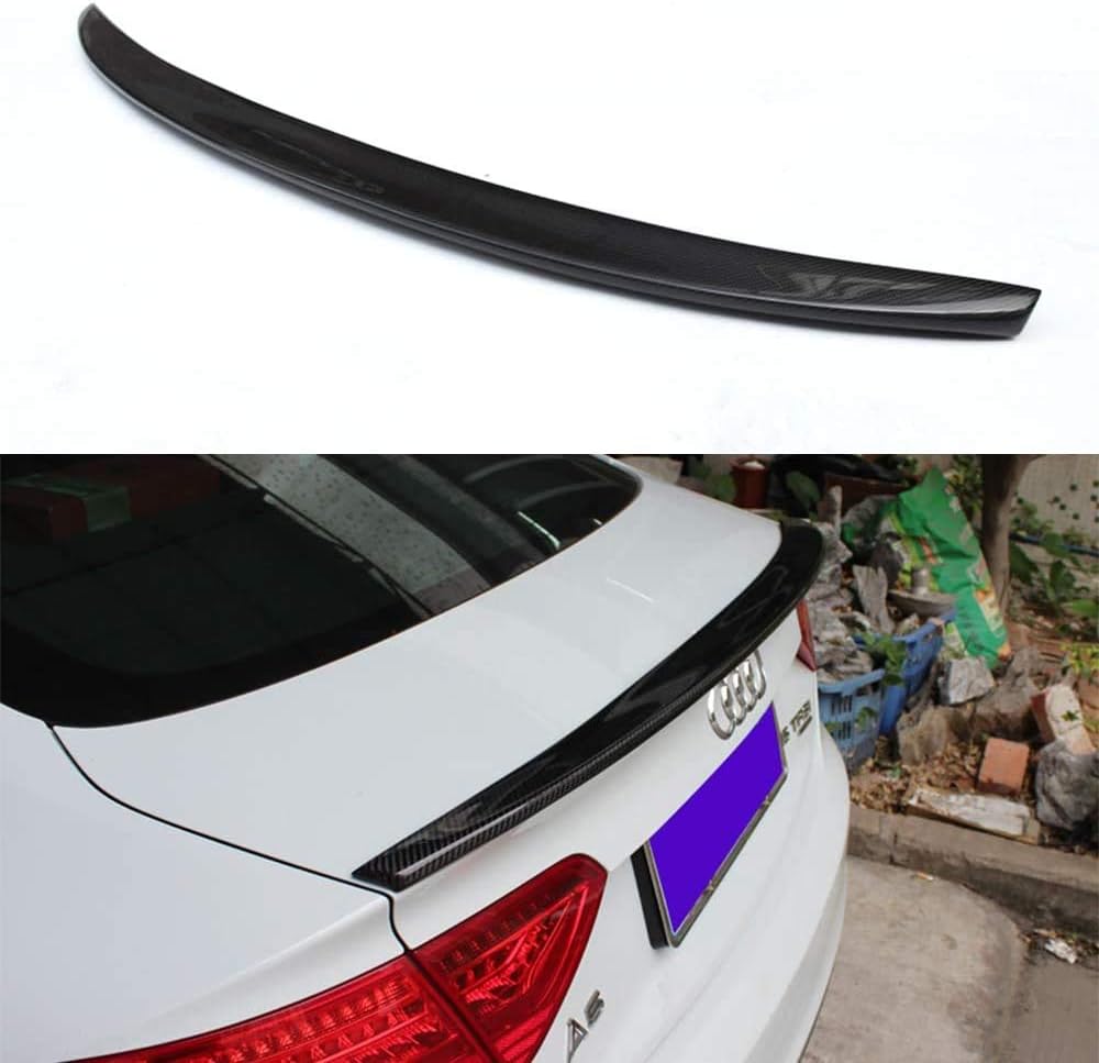 Mosion Auto for Audi A6 C7 Saloon 2012-2018 Carbon Fiber Rear Trunk Boot Spoiler
