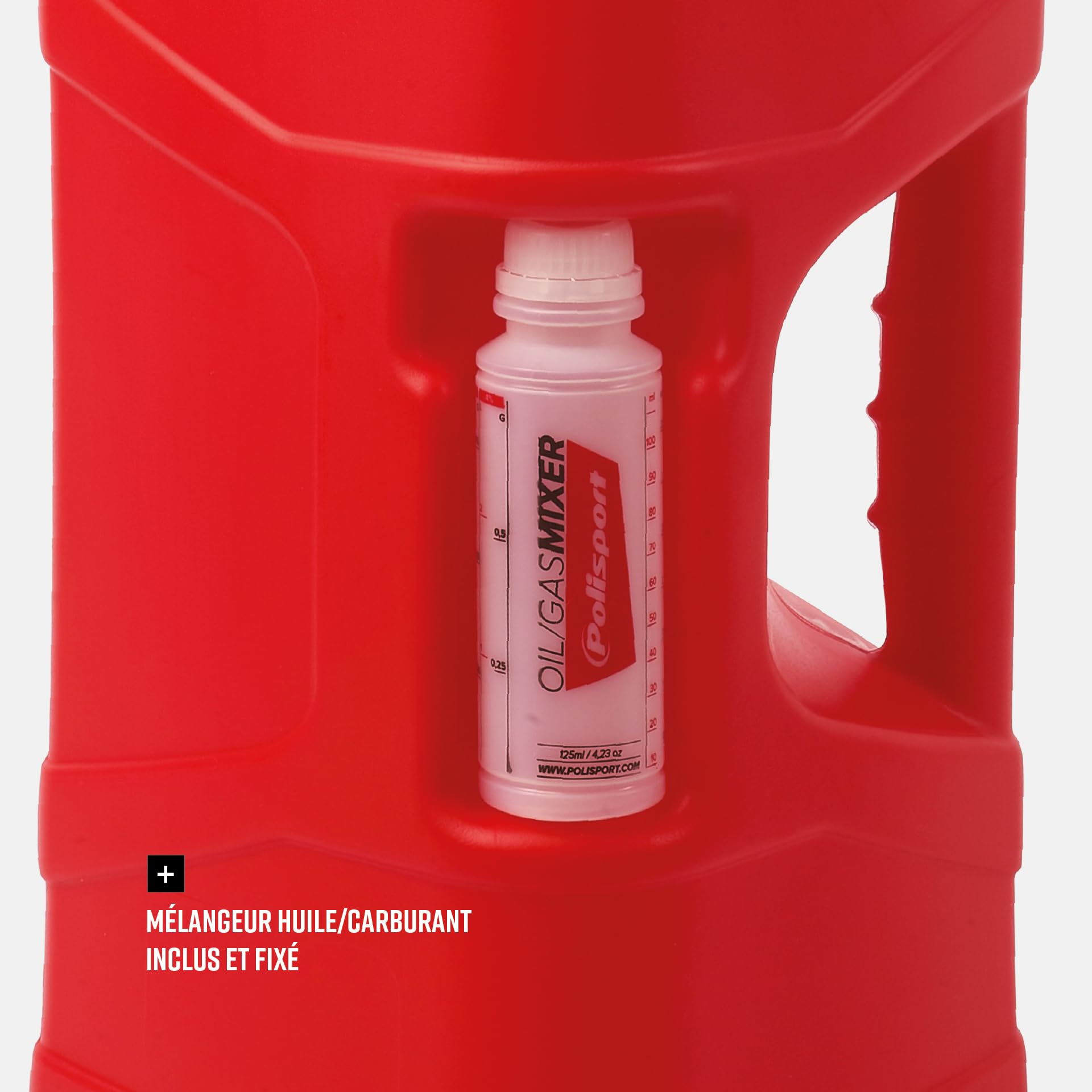 Polisport 8464600002 - Bouteille d'essence de 10 litres approuvée ProOctane avec système de remplissage rapide durable et résistant avec bouchon anti-fuite en couleur rouge