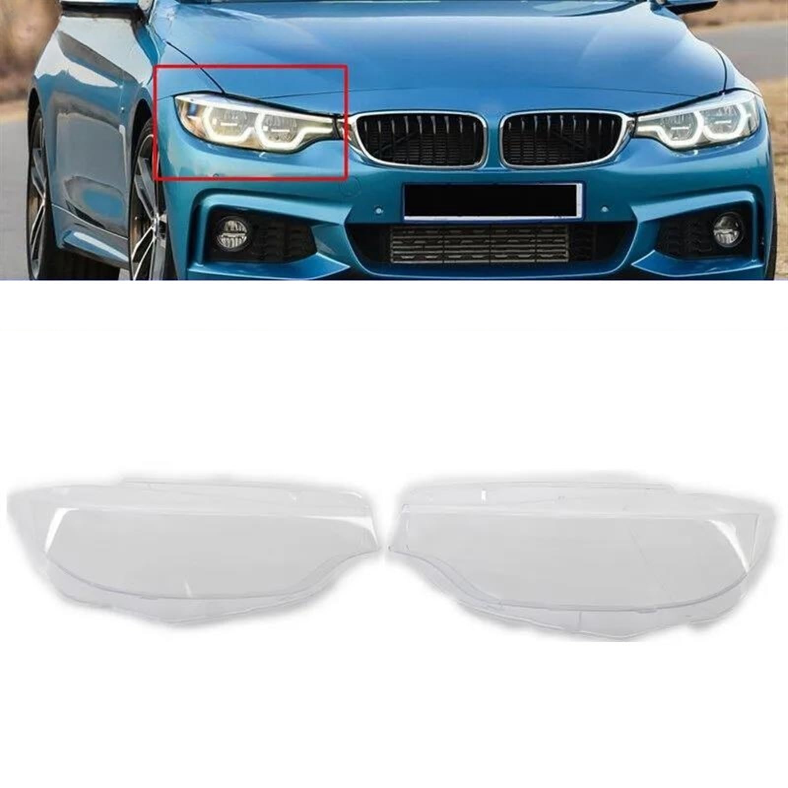 Carrfan Headlight Lens Cover, 1 Pair Left And Right Side Car Headlight Headlamp Lense Clear Lens - View #5