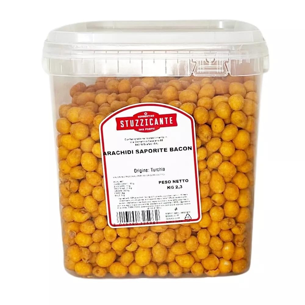 Stuzzicante Arachidi Saporite Gusto Bacon Secchiello da 2,3 Kg