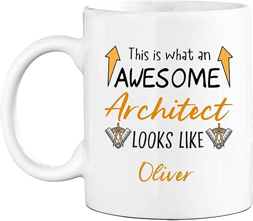 Taza de café de arquitecto This Is What An Awesome Architect Looks Like Taza Taza con nombre personalizado para arquitecto Regalo para arquitecto