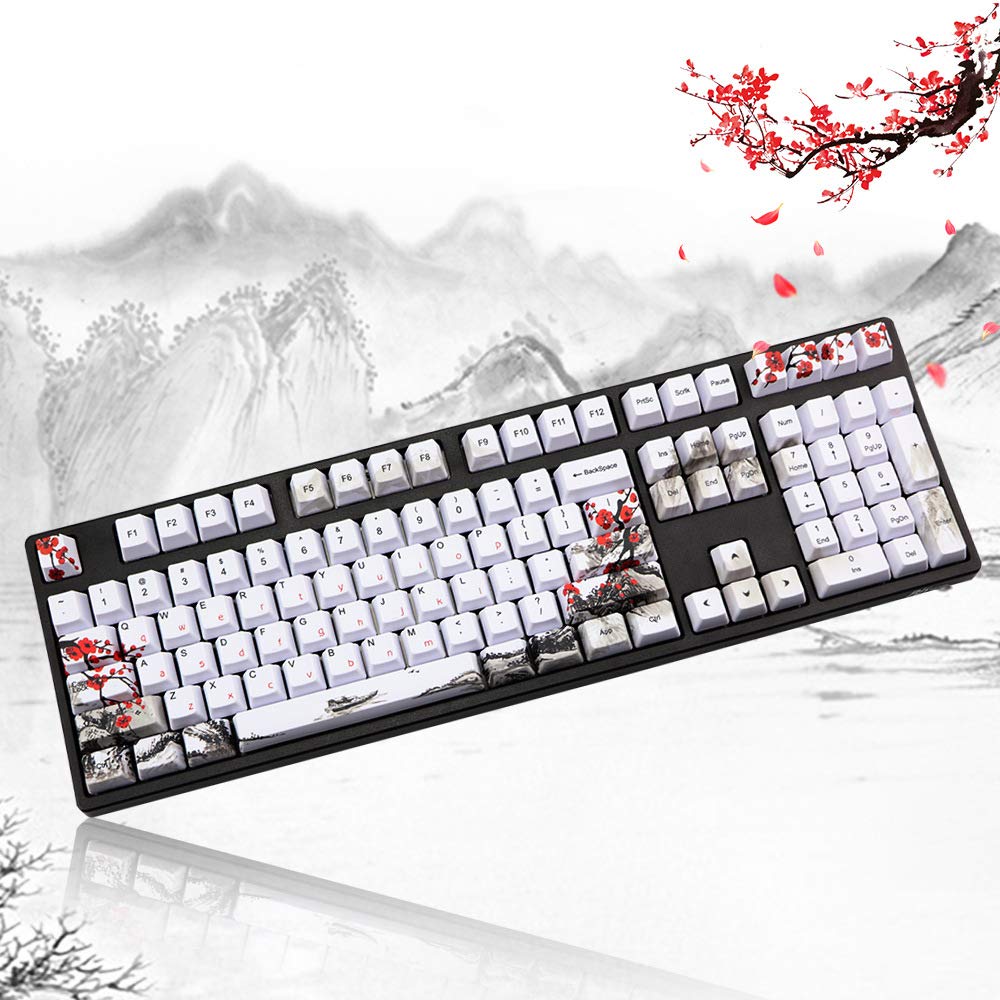Buy Rubber Keycaps Set, 110 Keys PBT Keycap, AntiSlip Texture Dye