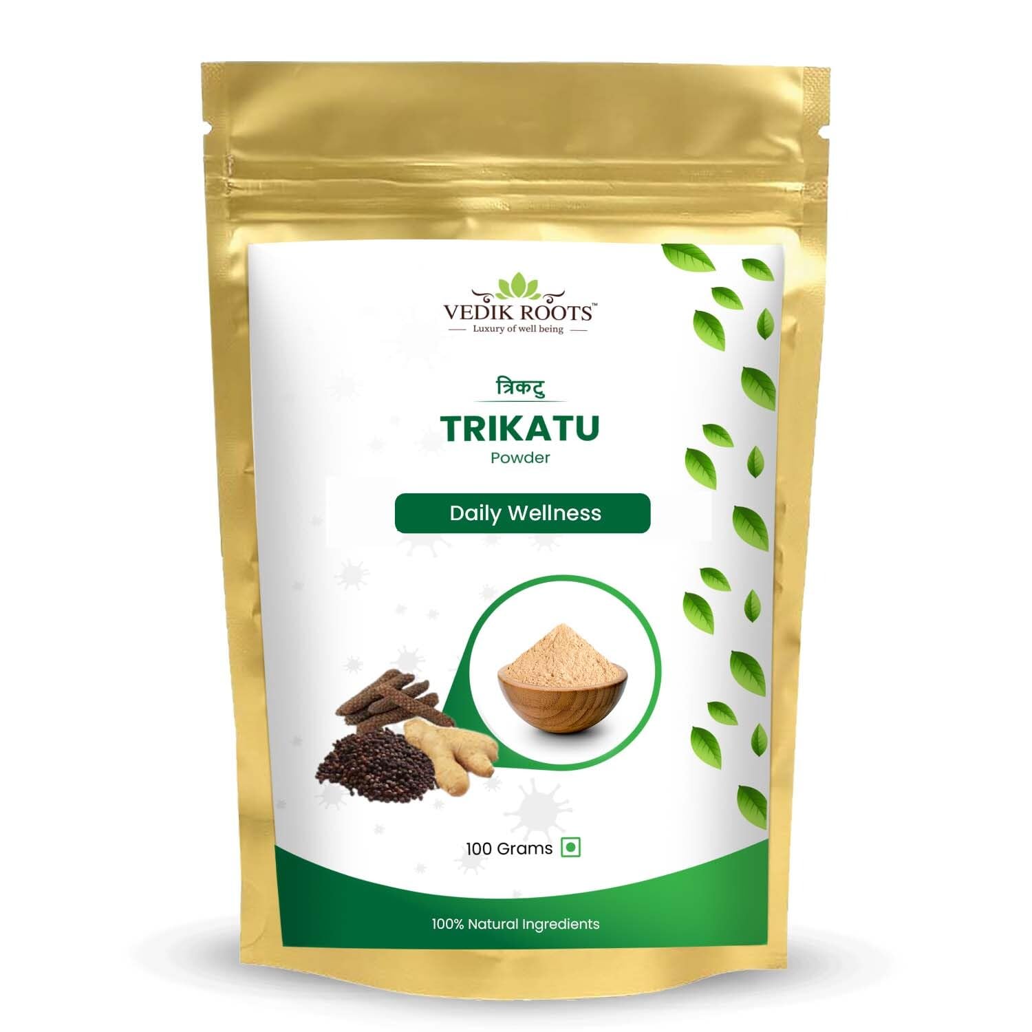 Trikatu Powder - An Organic Blend Of Three Magical Ingredients For Enhancing Immunity And Boosting Digestive Strength | 100% Pure And Natural(100 GM)