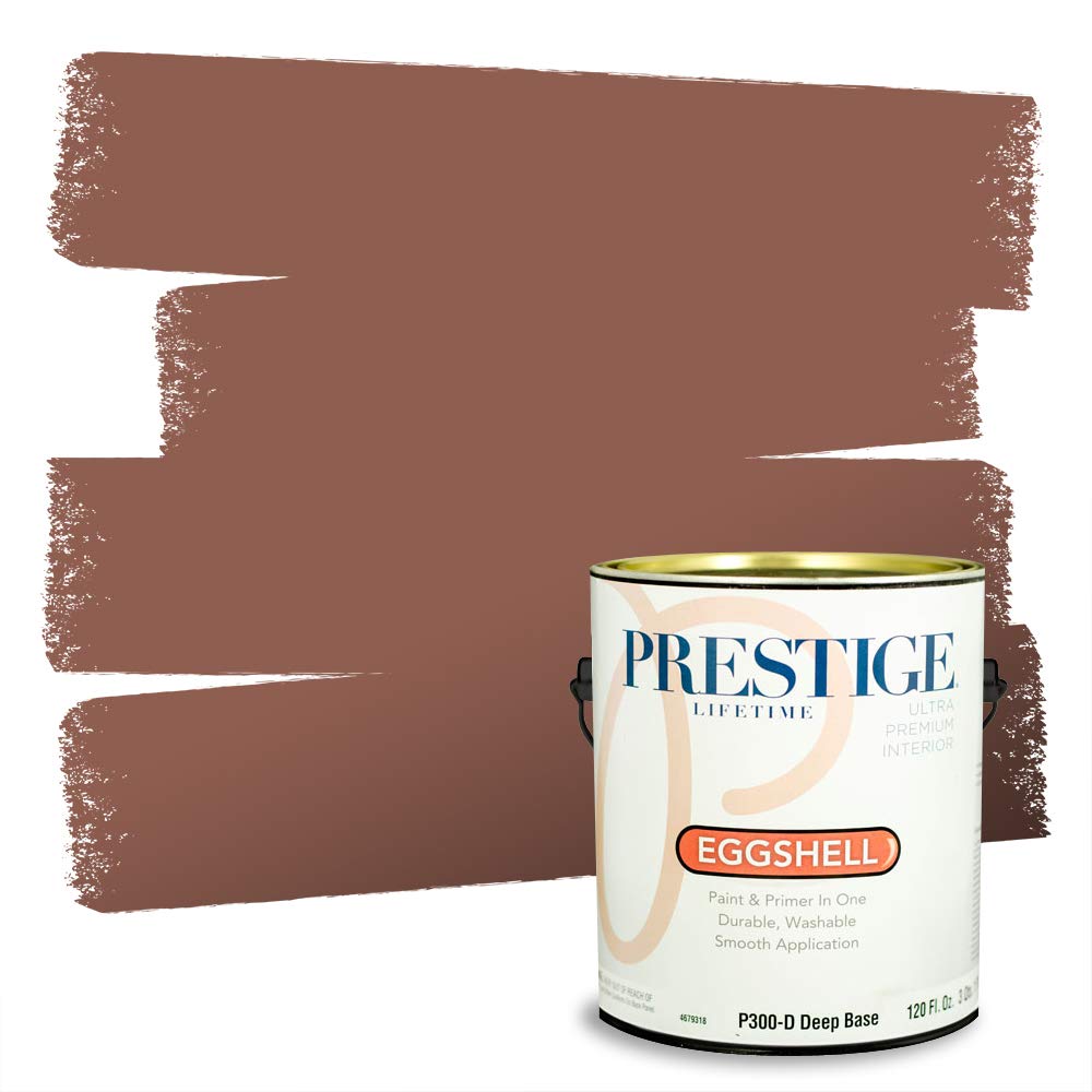 PRESTIGE Paints Interior Paint and Primer In One, 1-Gallon, Eggshell, Comparable Match of Benjamin Moore* Seminole Brown*