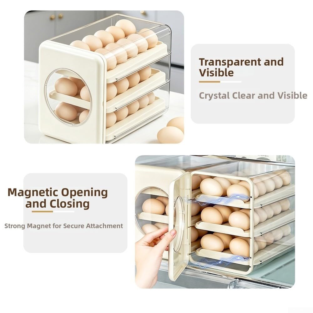 Caja de almacenamiento de huevos de 3 pisos, soporte para huevos para 36