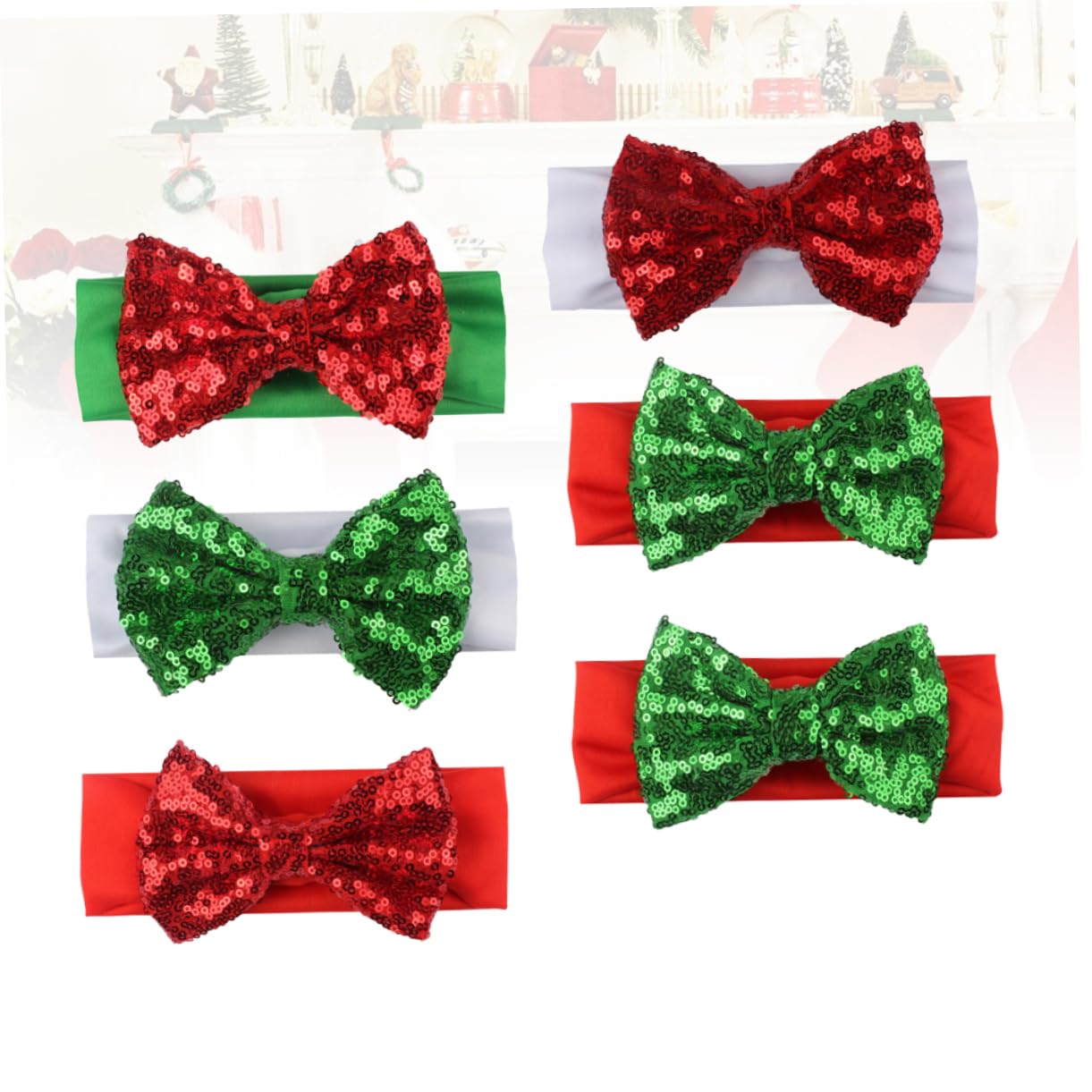 Beavorty 3er-sets Stirnband Baby Mädchen Haarbänder Weihnachten Schleife Einfache Elastische Knoten Wrap Für Kinder 6 Stück * 3