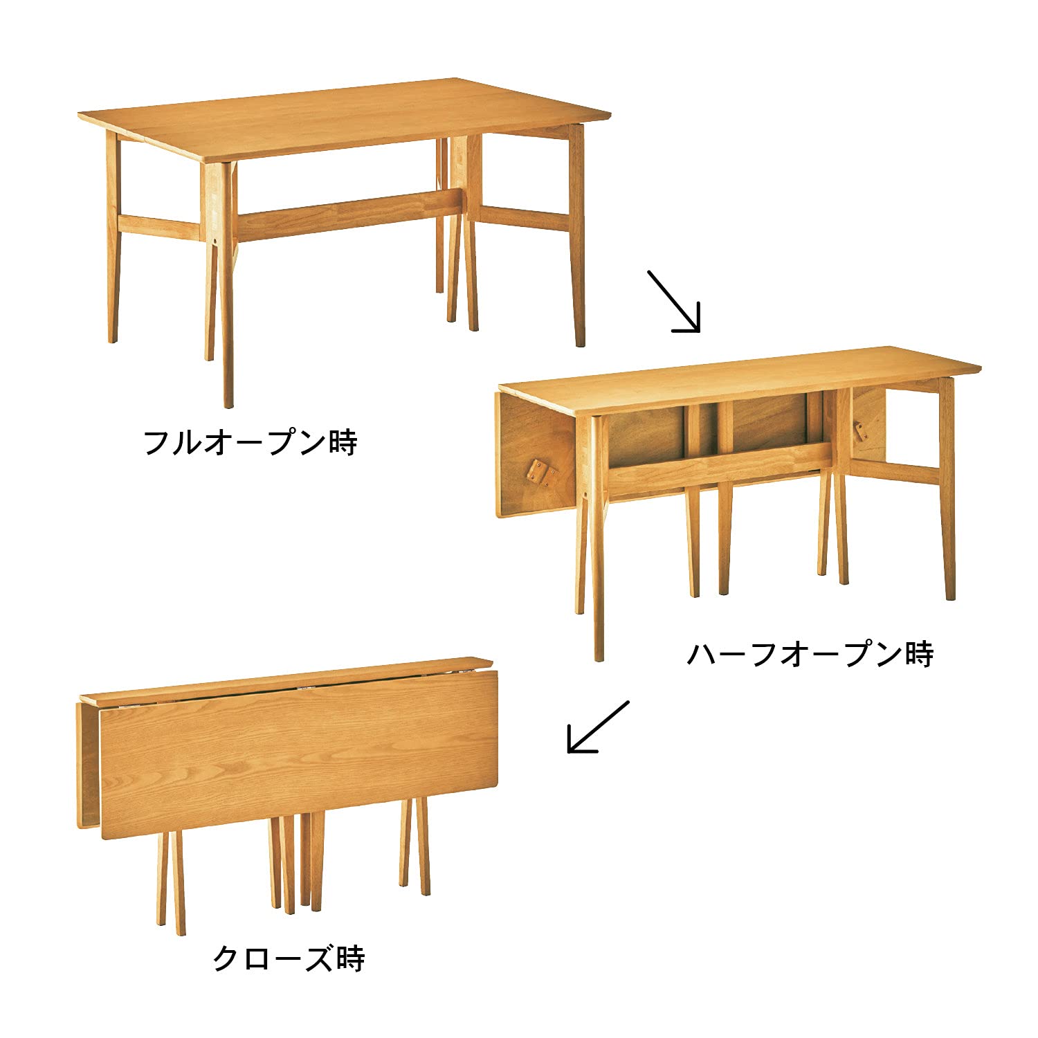 Amazon｜[ベルメゾン] ダイニングテーブル 使わないとき 簡単