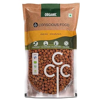 Conscious Food Organic Desi Chana | 500g | Nutrient-Rich | Unpolished | Chemical Free Bengal Gram - image, photos
