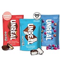 Vista 9 de UNREAL Paquete completo variado Menos azúcar, comercio justo, sin OMG Sin jarabe de maíz, alcoholes de azúcar, soja 6 bolsas