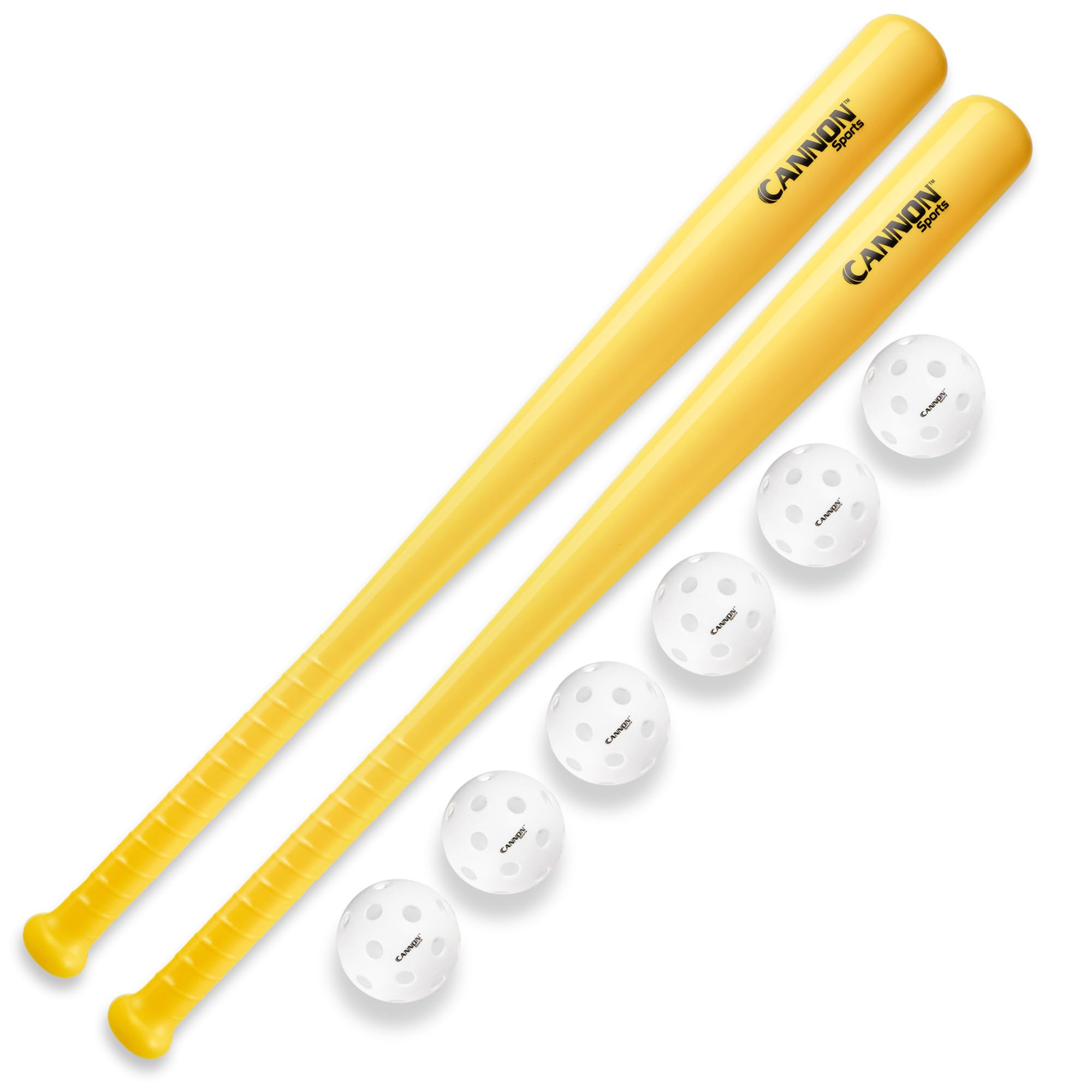 Lot 2 Battes + 6 Balles De Baseball En Plastique Cannon Sports - Rose - Pour Adultes Ou Entraînement