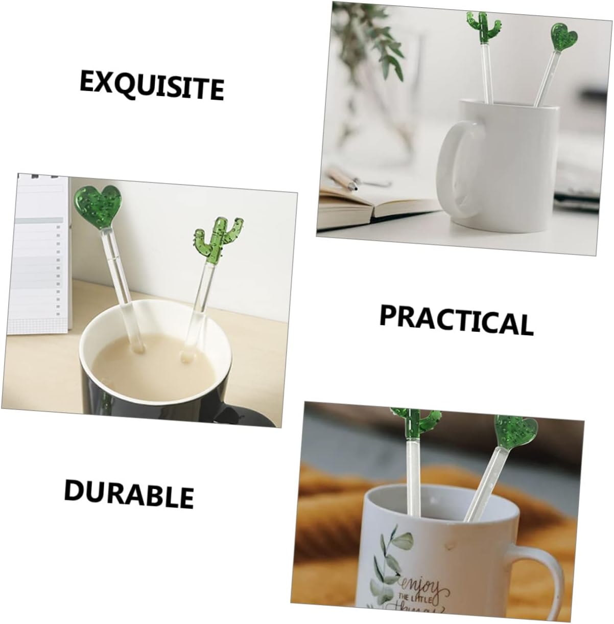 Creative Glass Cocktail Stir Sticks 2Pcs Portable Mixing Rods