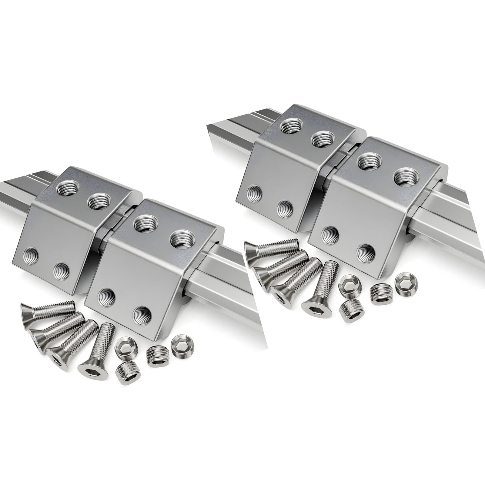 Osniyaw 4 Silver Rail Mounting Brackets, Brackets, Support Clamps, Includes All Hardware For Easy Installation, Rail Systems, Clamp
