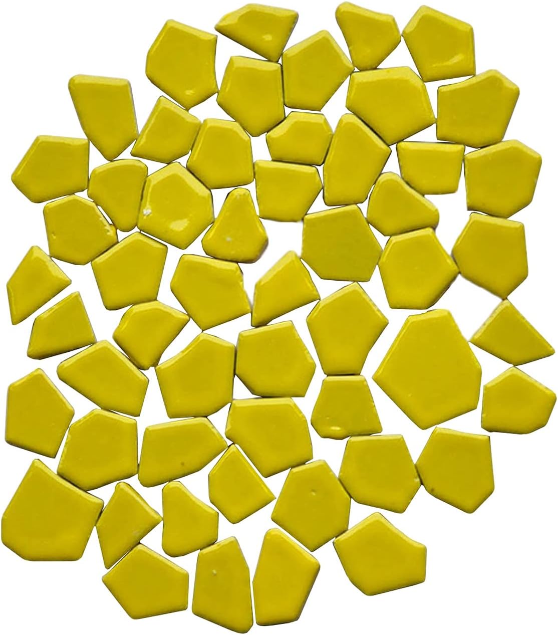 Smayt Yi 200g Bulk Ceramic Mosaic Pieces Irregular Mosaic Tile for Home Crafts Bathroom Flower Pot Outdoor Tables Coasters Decoration(0.8-1.2inch,Yellow)