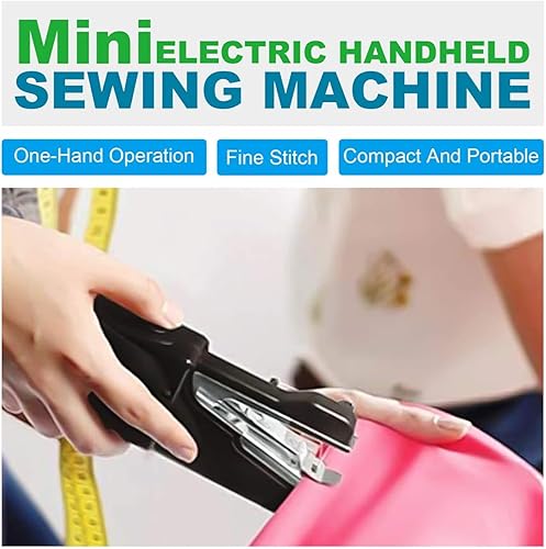 Miniatura 2 de Mini máquina de coser, portátil de mano para principiantes y adultos, costura rápida, adecuada para el hogar y viajes, incluye suministros de