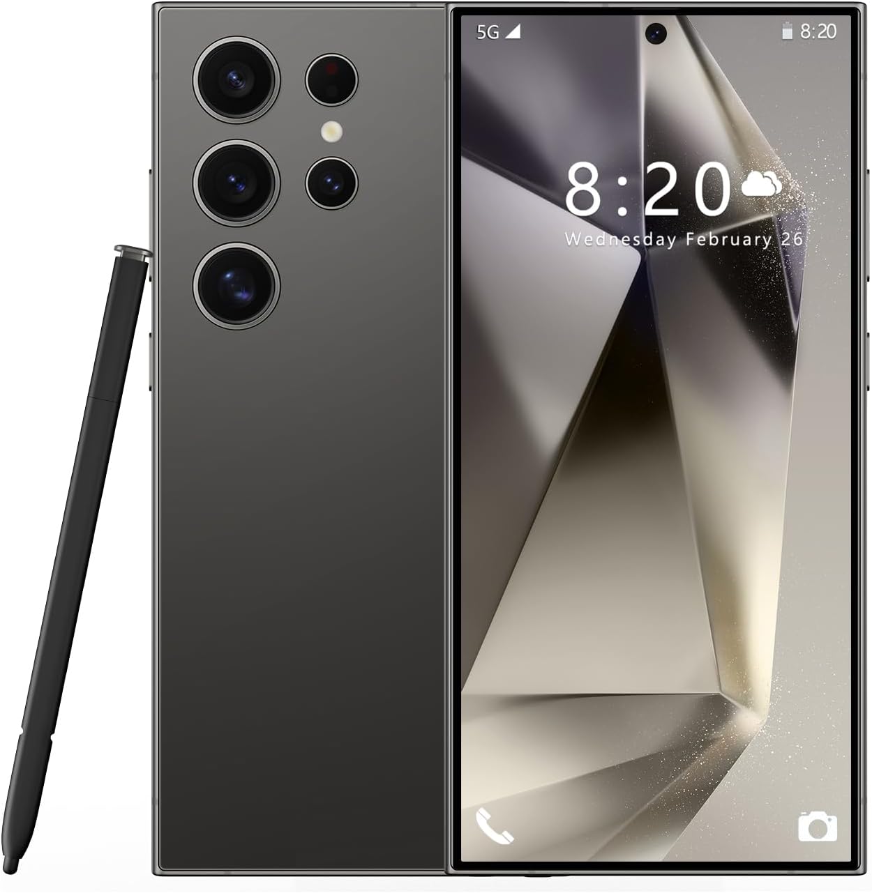 iMokSmartphone S24 Ultra Dual SIM 256GB ROM + 8GB RAM 5000mAh Unlocked 4G Cell Phone Global Version (Black)