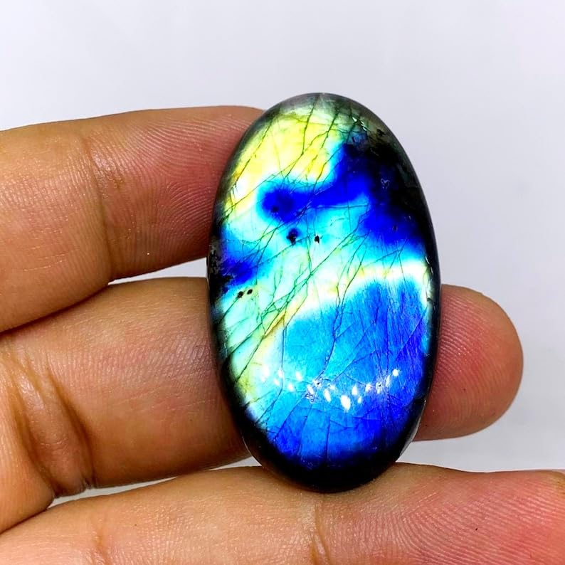 Labradorite véritable GH_NAT_01025, gemme polie de qualité supérieure - 4