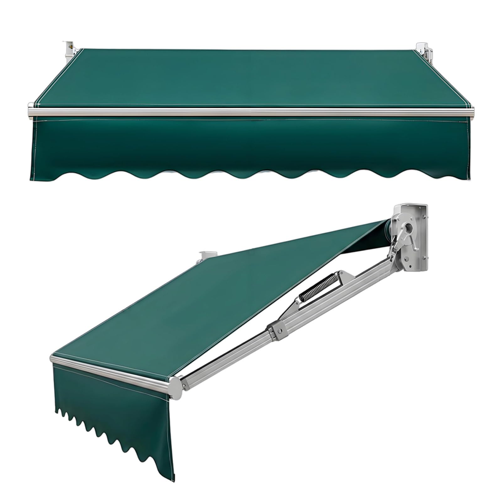 Garden Canopy Replacement Top Cover, 2.5m x 2.0m Waterproof Retractable Awnings Canvas with Valance, 3.0m x 2.5m, 4.0m x 3.0m Commercial Sun Shade Fabric for Market, Cafe, Balcony
