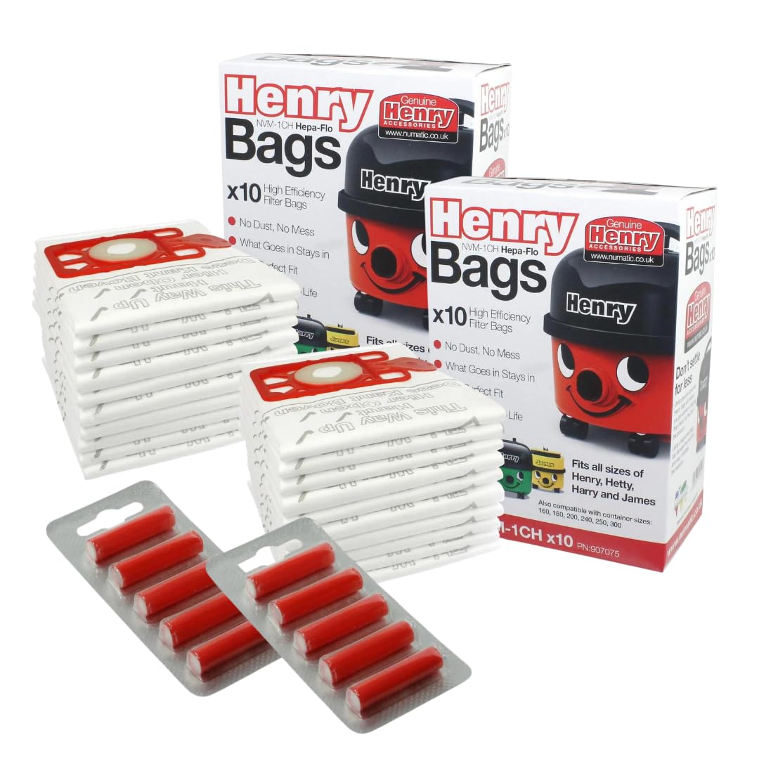Avern Genuine Numatic Hepa-Flo Hoover Bags Henry Hetty NRV Vacuum Cleaner Dust Bags (Pack of 10 + 5 Freshener Sticks) — view 10