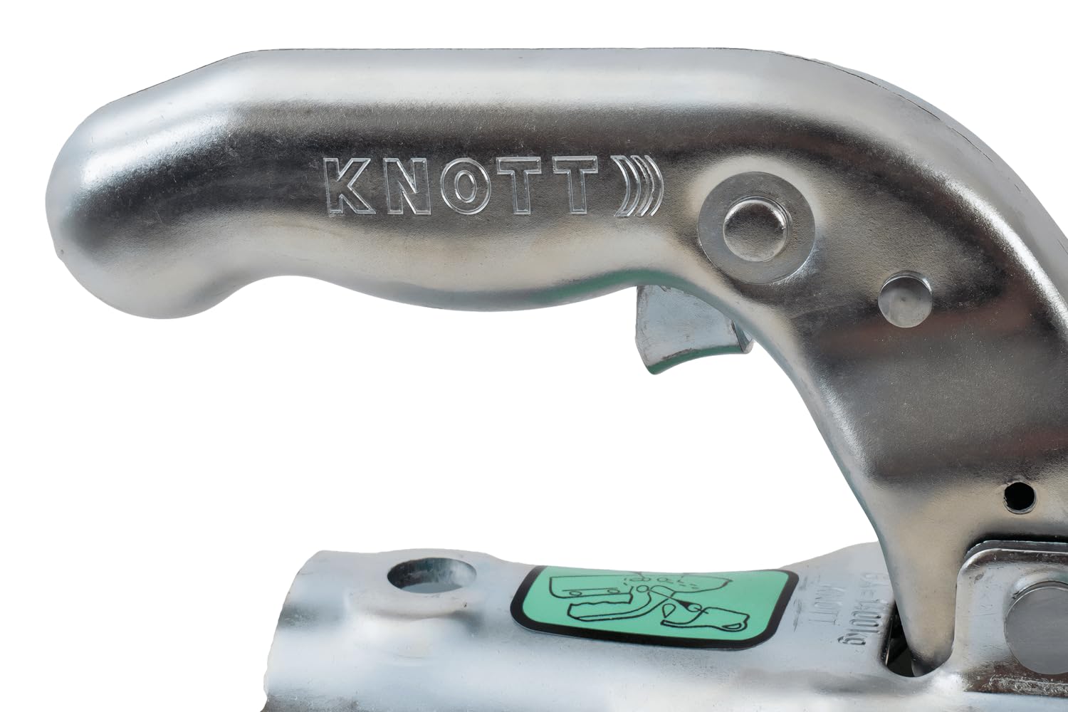 Knott Enganche de Bola KK14-B 1400 kg para Remolque con Lanza Tubular de 45 mm, Acoplamiento Estable con Carga Vertical de 100 kg para Transporte Seguro Uso Diario manejo Estable