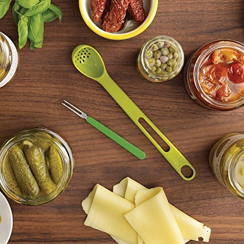 Joseph Joseph 10105 2-Piece Scoop and Pick Jar Spoon and Fork - Green