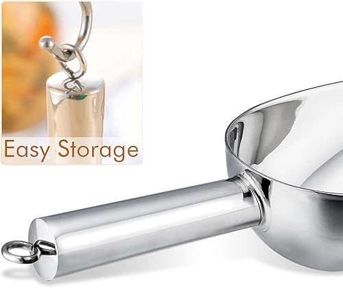 Miniatura 2 de P&P CHEF - Cuchara de hielo para alimentos, cuchara grande de acero inoxidable de 24 onzas, cuchara de metal para palomitas de maíz para boda,