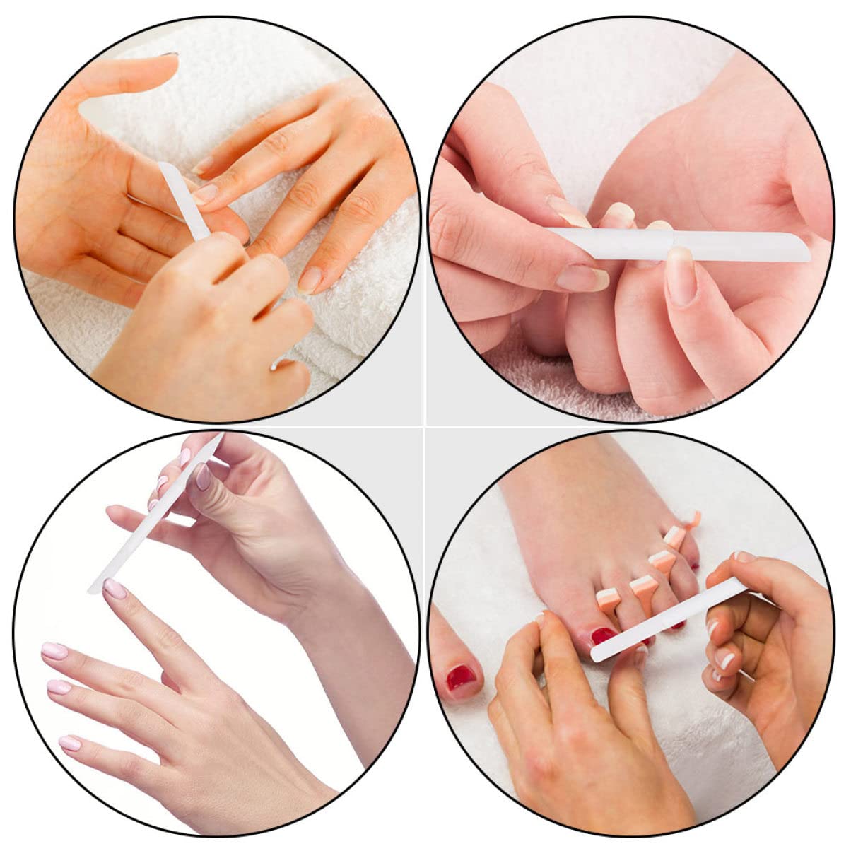 FRCOLOR 20pezzi Limette Per Unghie Vetro Cilindrica Per Manicure e Lucidatura Per Cuticole e Unghie e