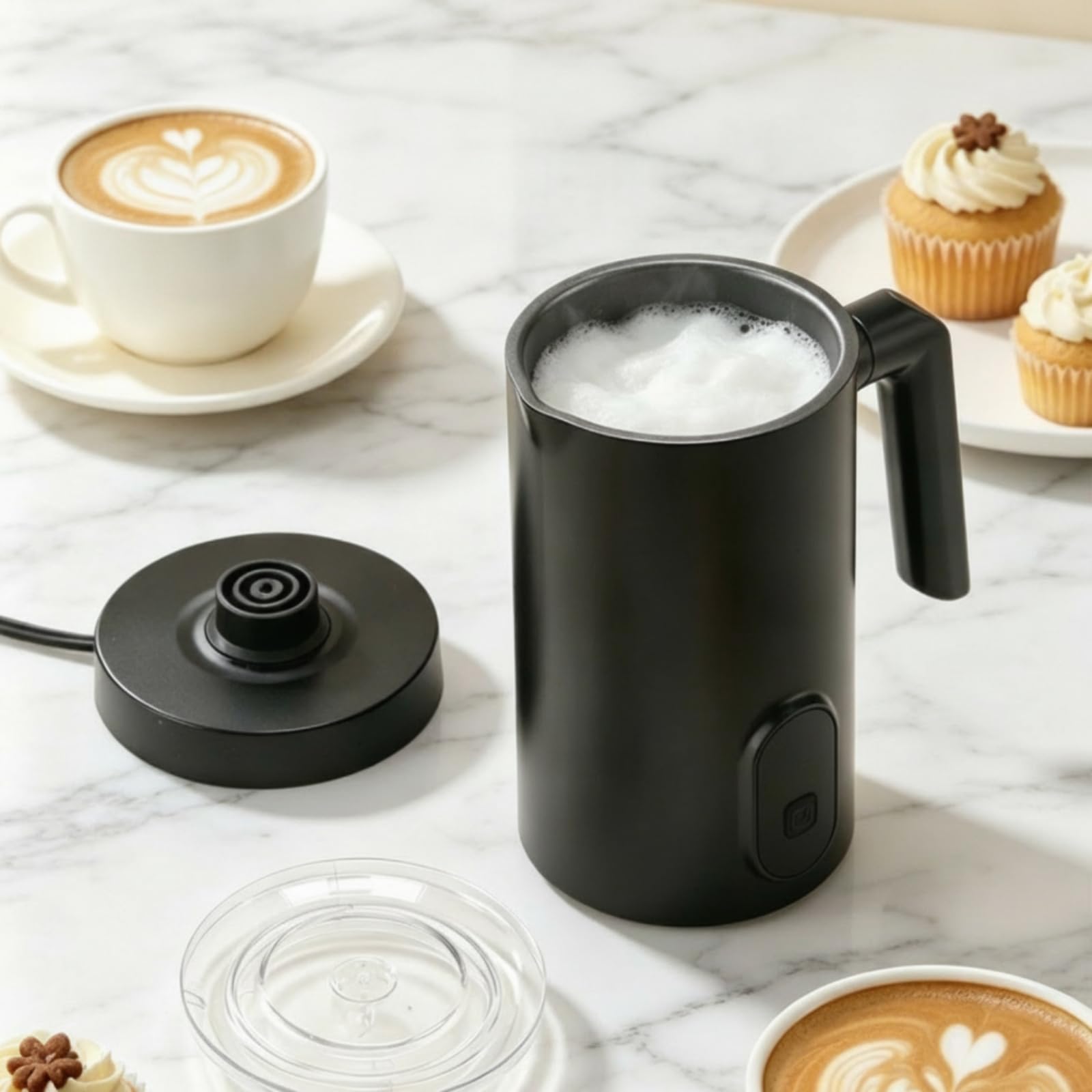 Montalatte Elettrico Automatico Montalatte con Manico Silenzioso Elettrodomestico per Amanti Del Caffè, Cucina
