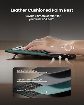 ProtoArc EKM01 Plus Wireless Ergonomic Keyboard Mouse Combo - Green